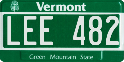 VT license plate LEE482