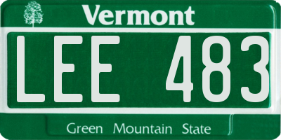 VT license plate LEE483