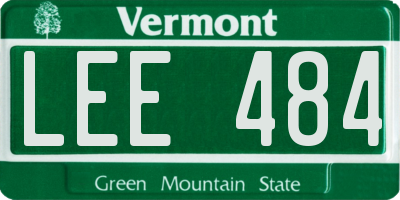 VT license plate LEE484