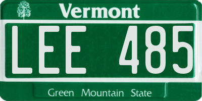 VT license plate LEE485