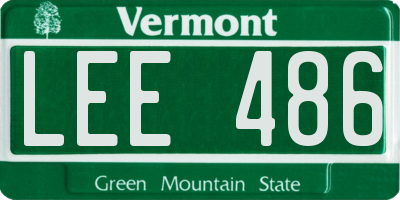 VT license plate LEE486