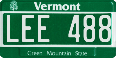 VT license plate LEE488