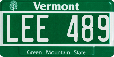 VT license plate LEE489