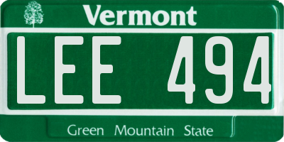 VT license plate LEE494