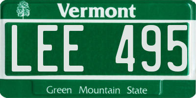 VT license plate LEE495