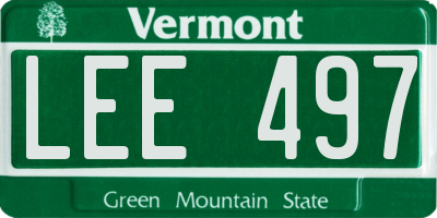 VT license plate LEE497