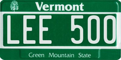 VT license plate LEE500