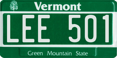 VT license plate LEE501