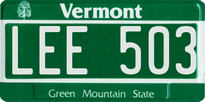 VT license plate LEE503