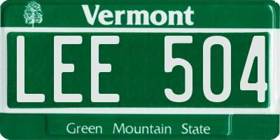 VT license plate LEE504