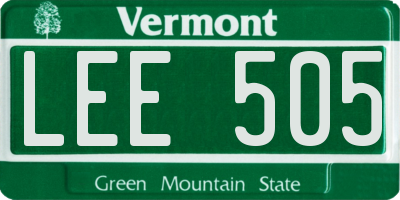 VT license plate LEE505