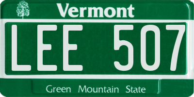 VT license plate LEE507