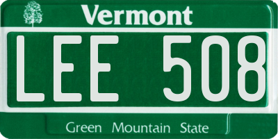 VT license plate LEE508