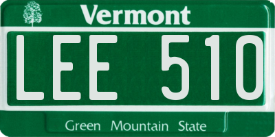 VT license plate LEE510