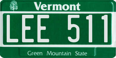 VT license plate LEE511