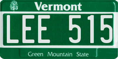 VT license plate LEE515