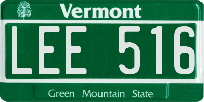 VT license plate LEE516