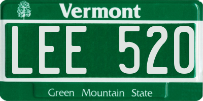 VT license plate LEE520