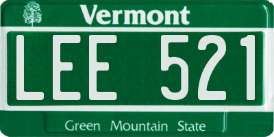 VT license plate LEE521