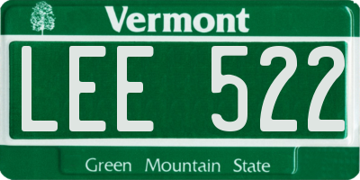 VT license plate LEE522