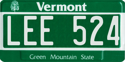 VT license plate LEE524