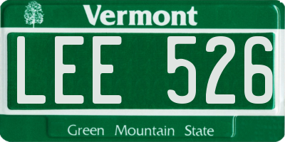 VT license plate LEE526