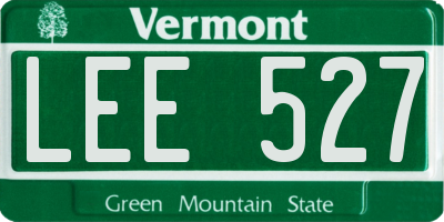 VT license plate LEE527
