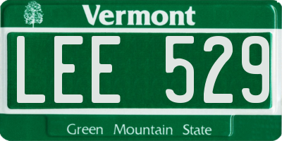 VT license plate LEE529