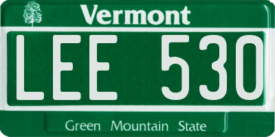 VT license plate LEE530