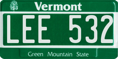 VT license plate LEE532