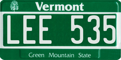 VT license plate LEE535