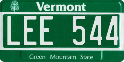 VT license plate LEE544