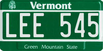 VT license plate LEE545