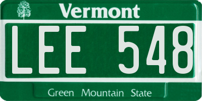 VT license plate LEE548