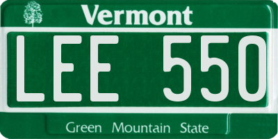 VT license plate LEE550