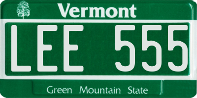 VT license plate LEE555
