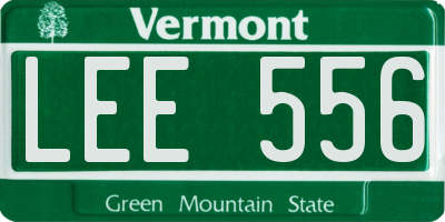 VT license plate LEE556