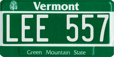 VT license plate LEE557