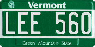 VT license plate LEE560