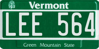 VT license plate LEE564