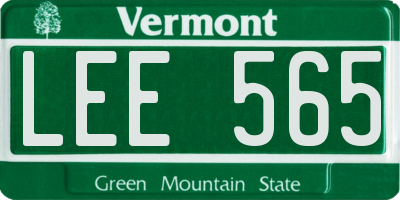VT license plate LEE565