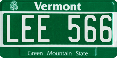 VT license plate LEE566