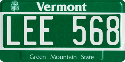VT license plate LEE568