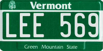 VT license plate LEE569