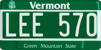 VT license plate LEE570