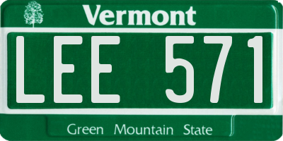 VT license plate LEE571