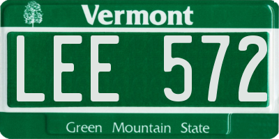 VT license plate LEE572