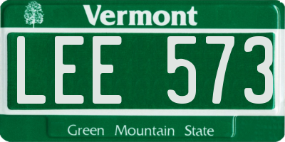 VT license plate LEE573