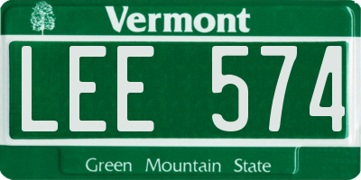 VT license plate LEE574
