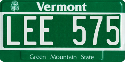 VT license plate LEE575